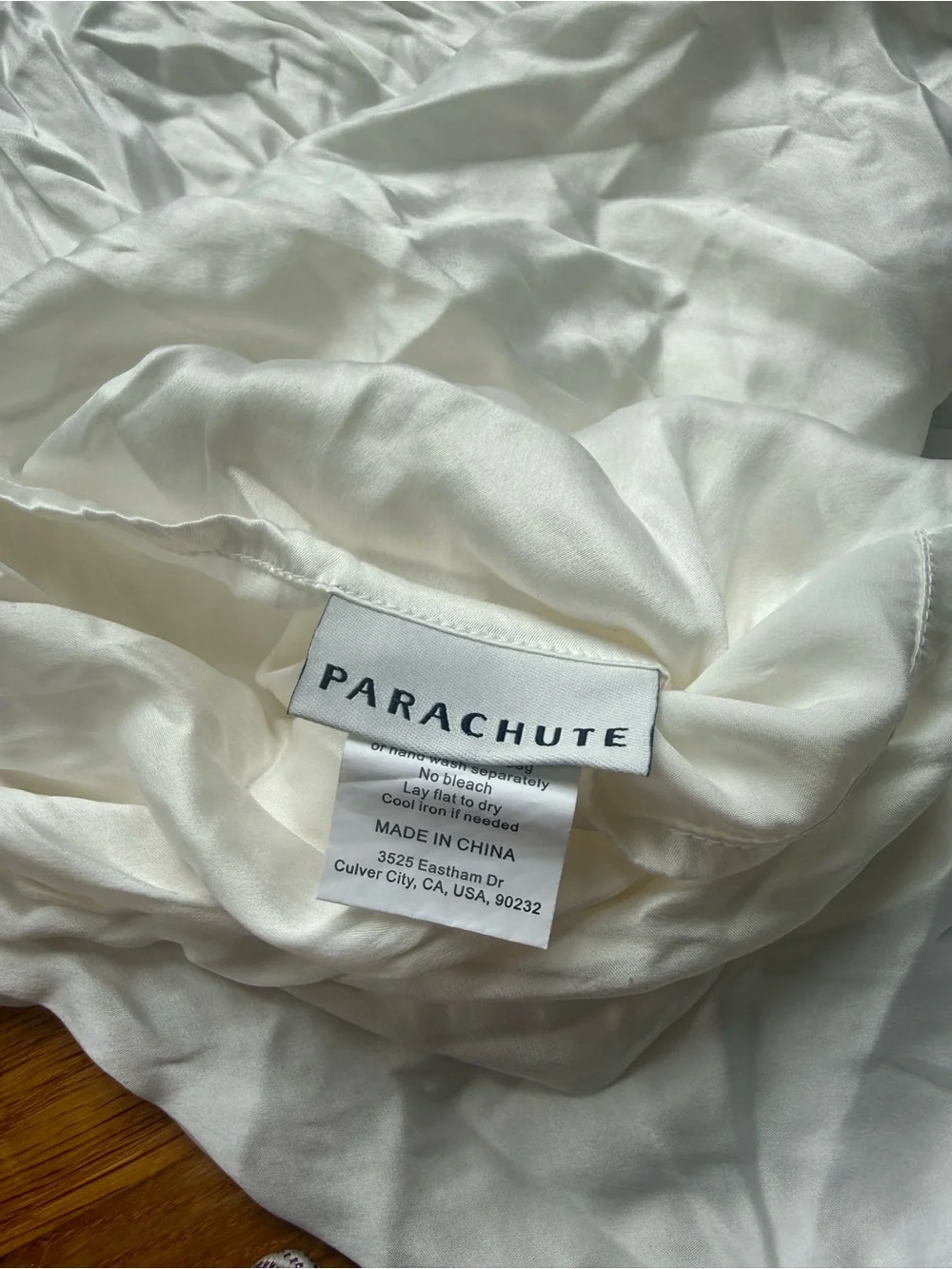 Parachute White Silk Pillowcase - King